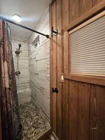 a bathroom with a shower