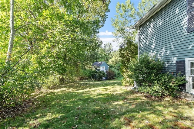 a view of yard with small space and trees