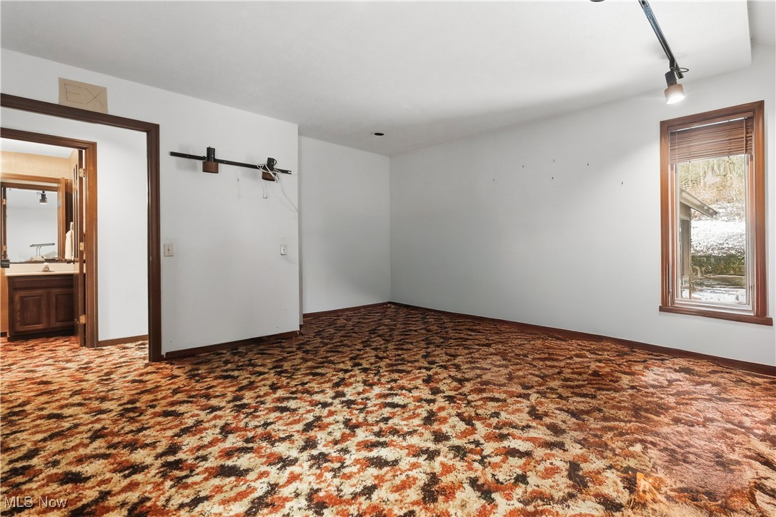 7014 River Styx Road Medina, OH 44256 - Photo 22 of 49 Empty room featuring carpet and rail lighting