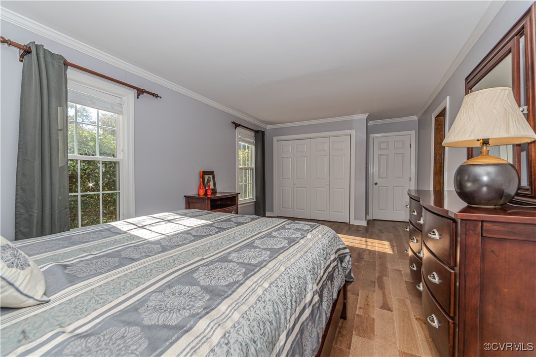 13318 Lady Ashley Road Midlothian, VA 23114 - Photo 15 of 37 Bedroom 2 with hardwood floor and crown molding