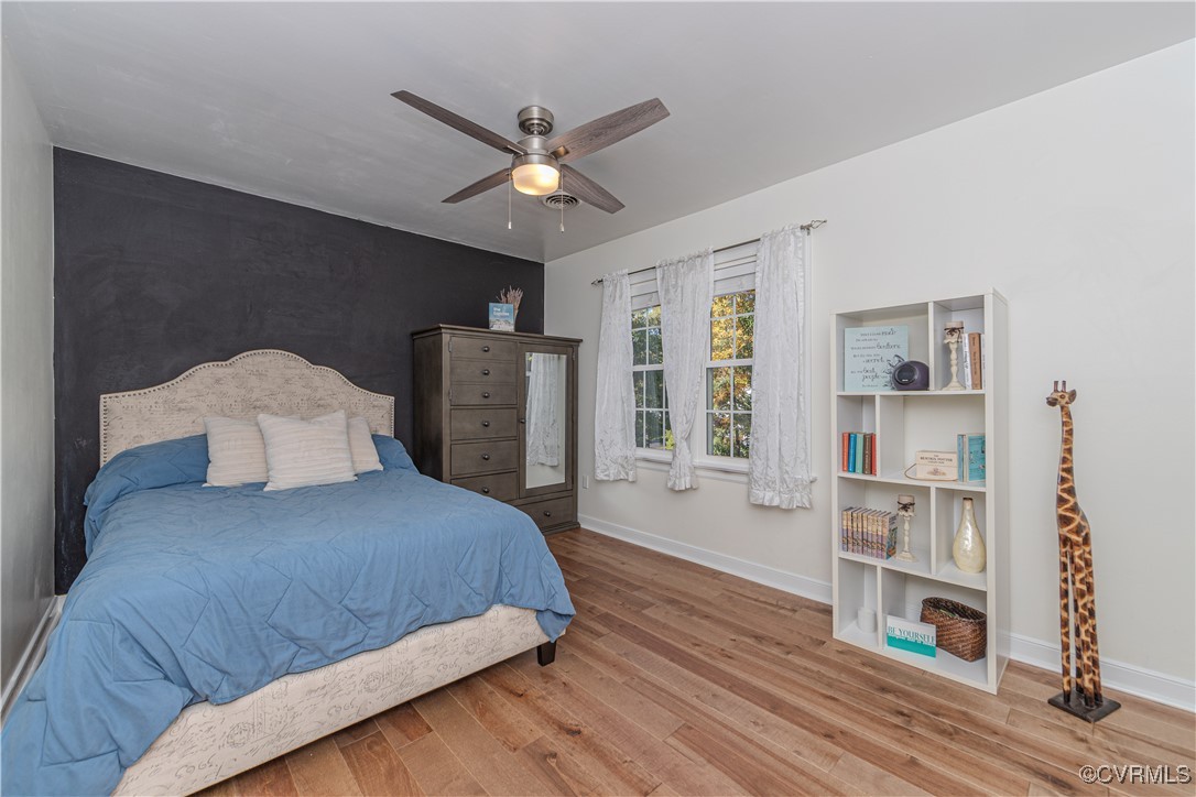 13318 Lady Ashley Road Midlothian, VA 23114 - Photo 24 of 37 Bedroom 3 with hardwood floor and ceiling fan