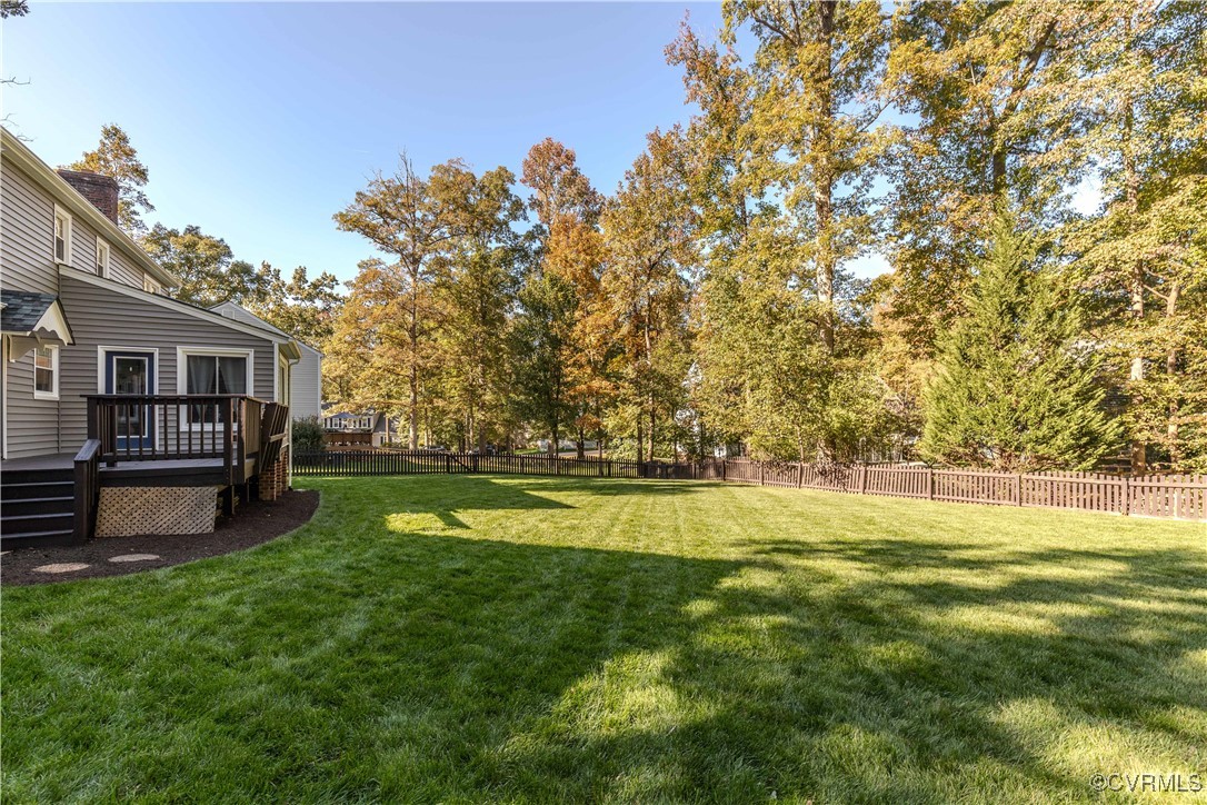 13318 Lady Ashley Road Midlothian, VA 23114 - Photo 31 of 37 View of yard with a deck and fencing