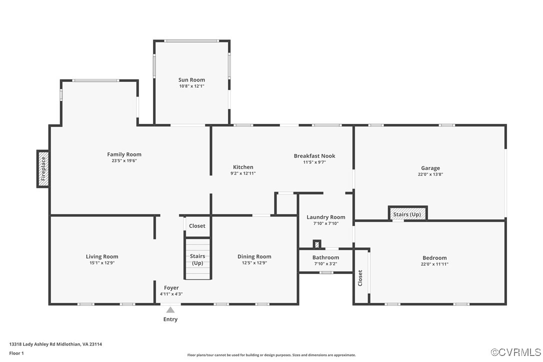 13318 Lady Ashley Road Midlothian, VA 23114 - Photo 34 of 37 Level 1 Floor Plan