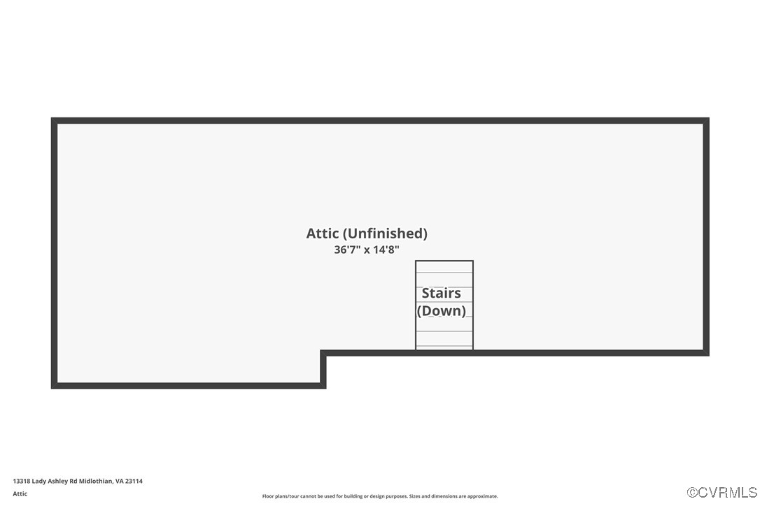 13318 Lady Ashley Road Midlothian, VA 23114 - Photo 37 of 37 Attic Floor Plan