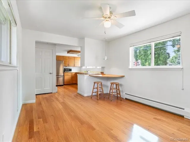 a room with a bed and a table