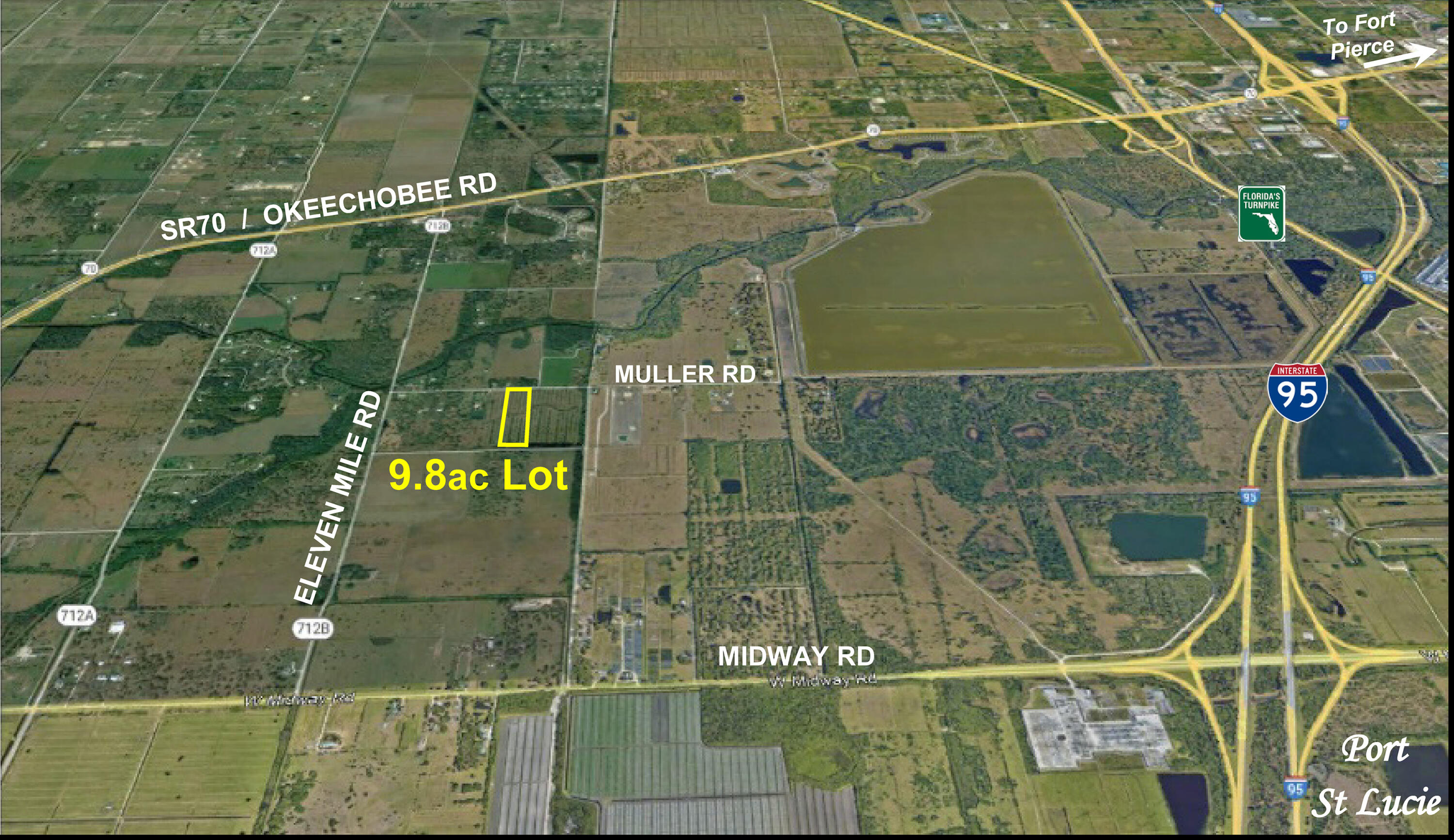 Xxx Muller Road Fort Pierce, FL 34945 - Photo 2 of 2 Aerial wide,Lot 2 location