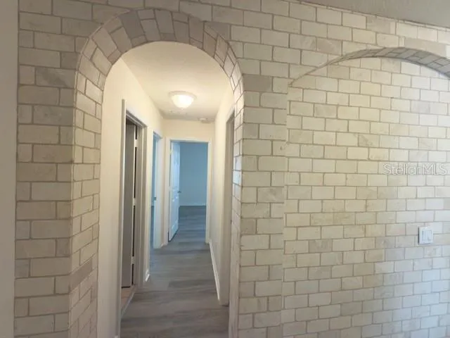 a view of wooden door