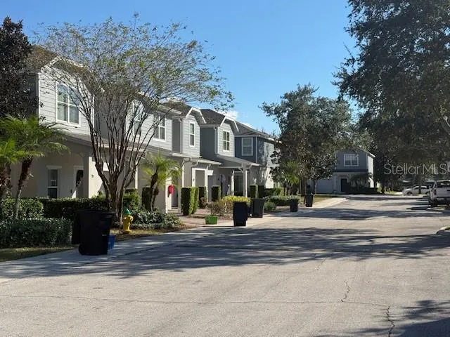 a front view of a building with street view