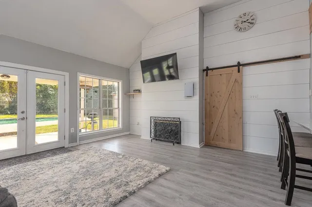 a view of livingroom with furniture and fireplace
