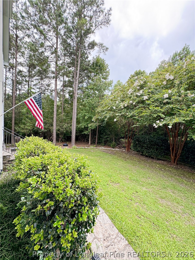 93 Falcon Ridge Drive Spring Lake, NC 28390 - Photo 48 of 50 a view of a garden with plants and large trees