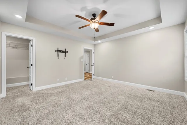 a view of a room with racks on the wall