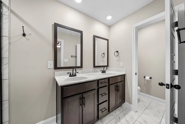 a close view of shower