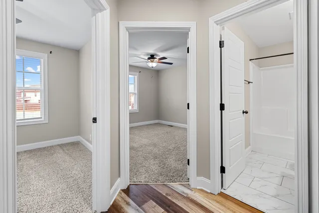 an empty room with a window