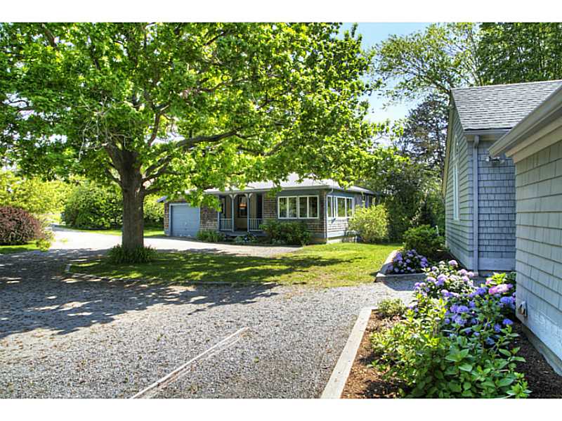 271 Hull Cove Farm Road Jamestown, RI 02835 - Photo 24 of 25 Exterior Front. Courtyard feeling with detached studio/garage building in background