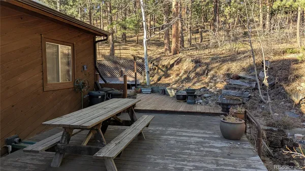 a view of outdoor space with seating space