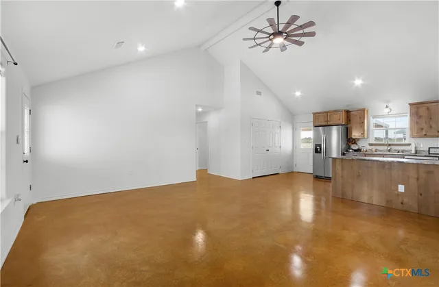 a view of kitchen and window