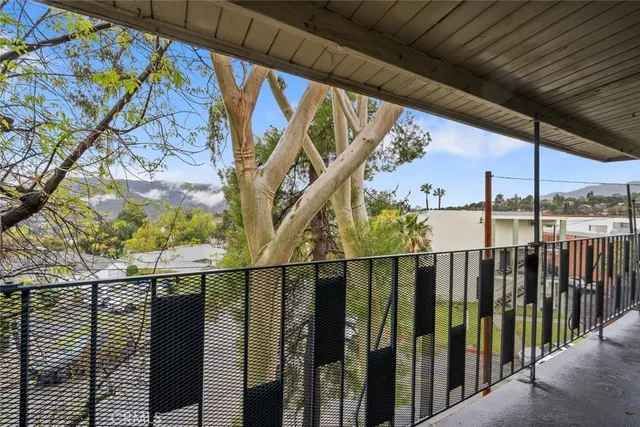a view of a balcony