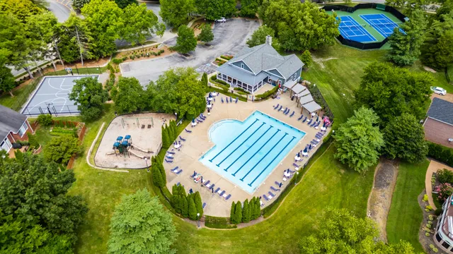 an aerial view of a house having outdoor space