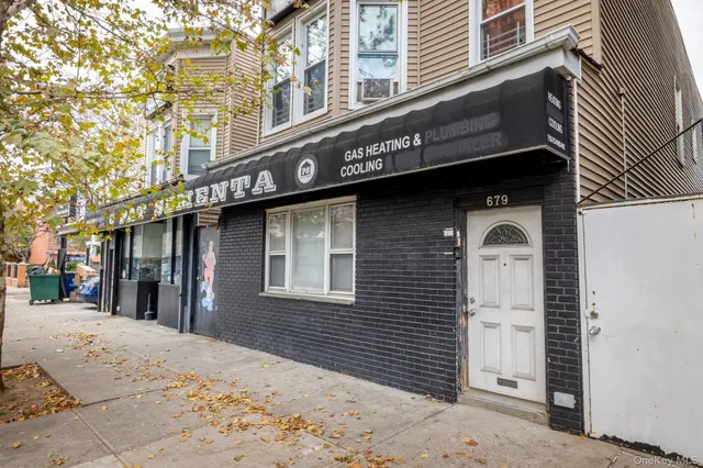 a front view of a building