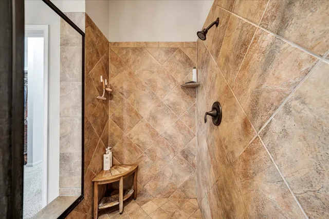 a bathroom with a shower
