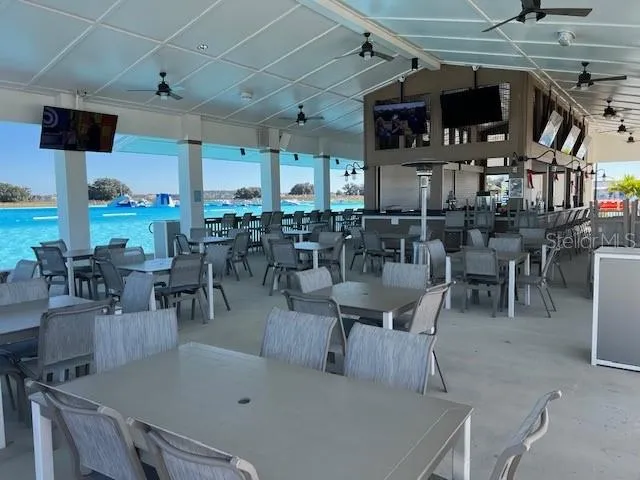 a view of an ocean and a yard