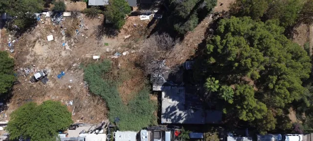 an aerial view of a house