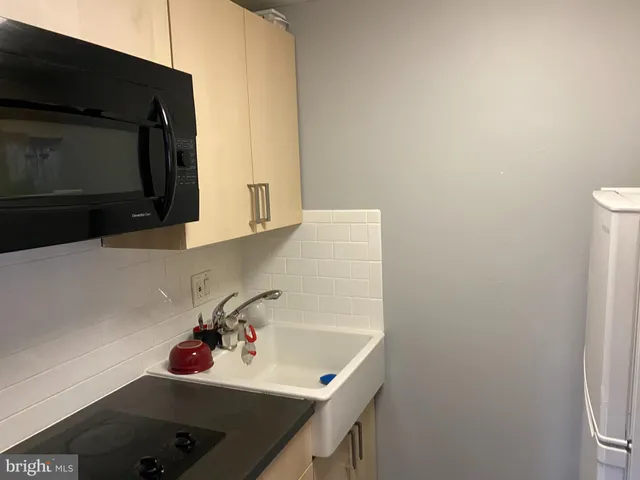 a bathroom with a sink and a washing machine