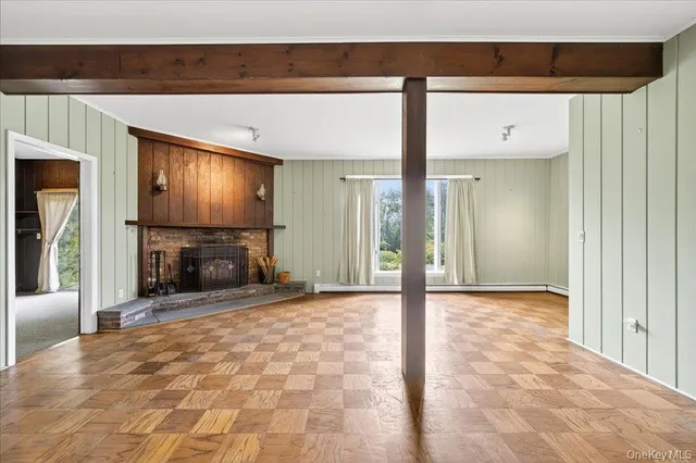 a view of a livingroom with a fireplace