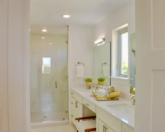 a view of a room that has a window in it