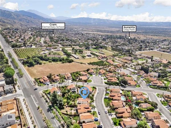 an aerial view of a city