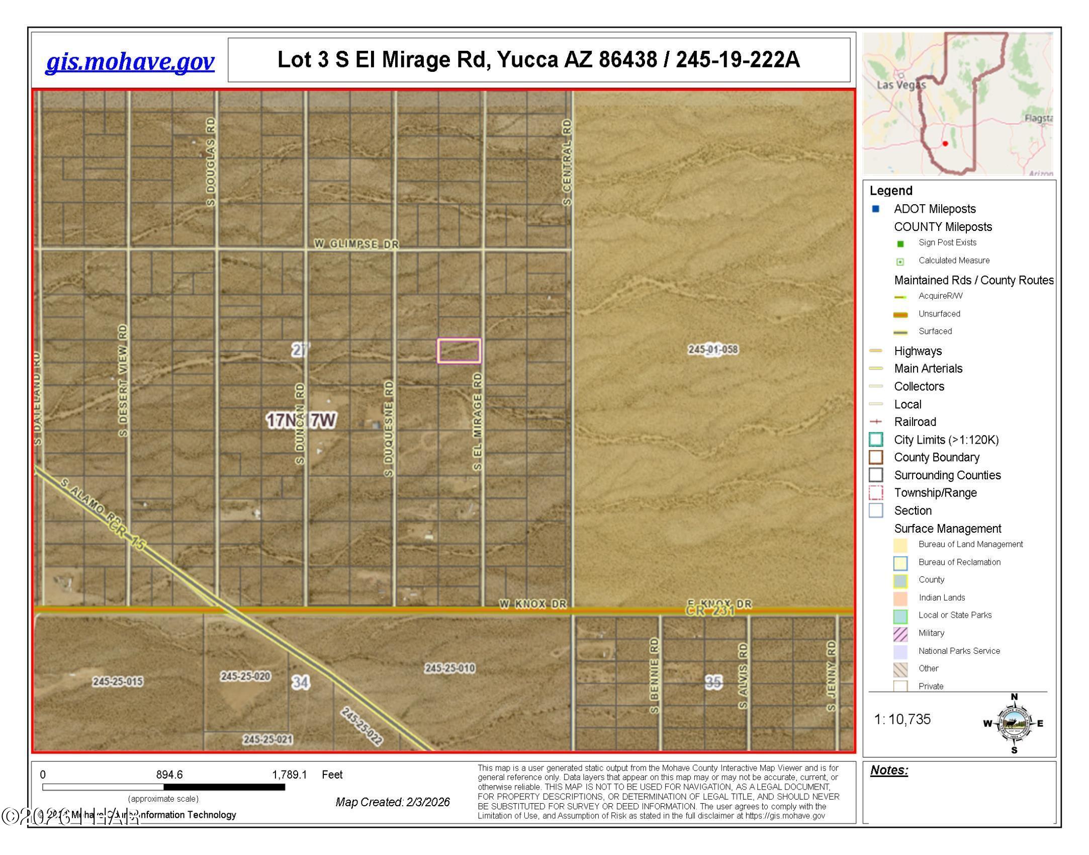 Lot 3 South El Mirage Road Yucca, AZ 86438 - Photo 11 of 20 Easy access, Alamo Rd is paved and Knox Rd is maintained by Mohave County