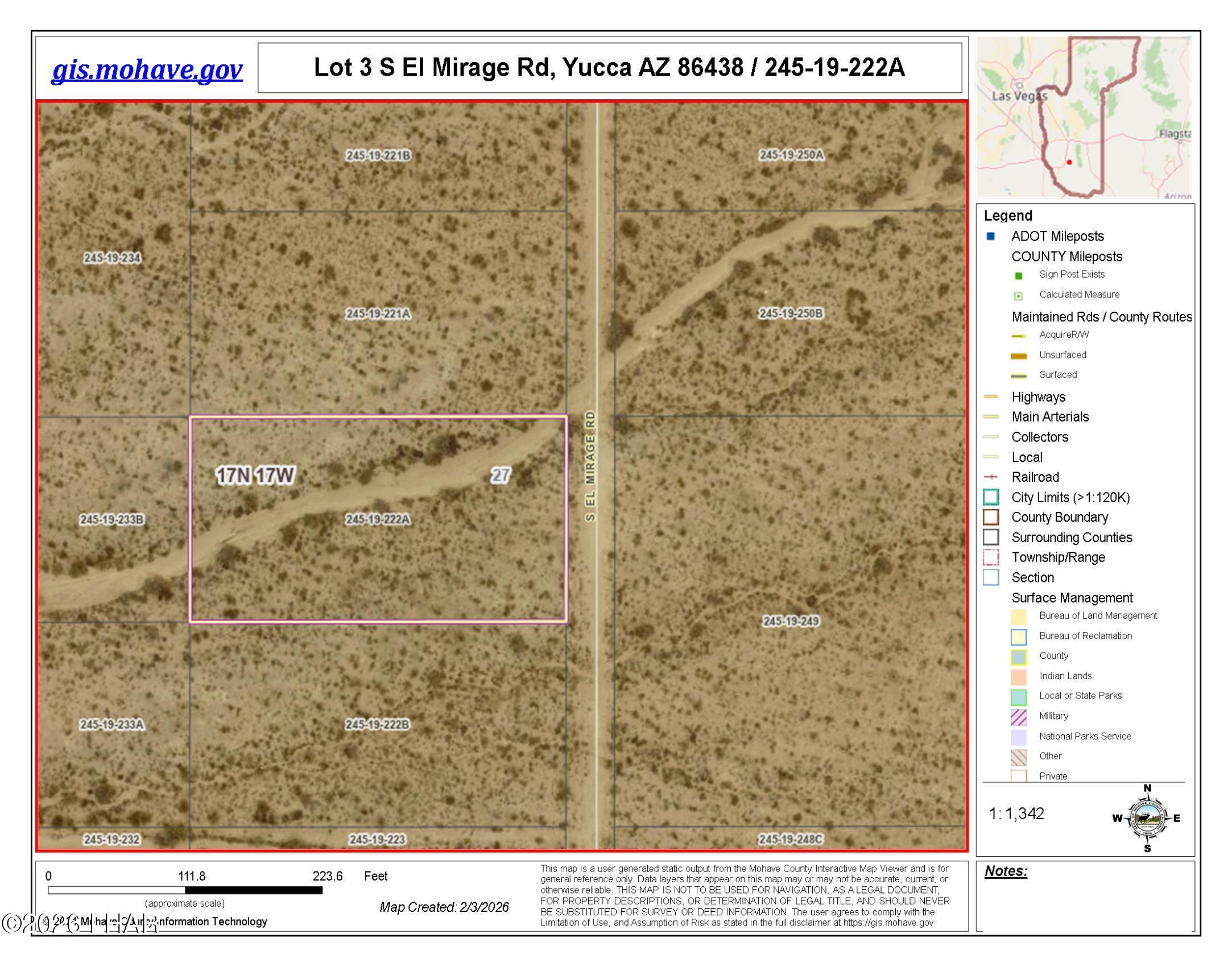 Lot 3 South El Mirage Road Yucca, AZ 86438 - Photo 10 of 20 245.19.222A Map