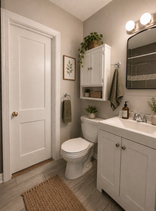 819 East 31st Street Austin, TX 78705 - Photo 15 of 19 a bathroom with a toilet sink and mirror