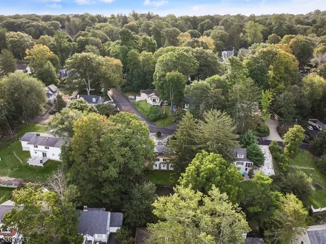 an aerial view of a houses with a lake view