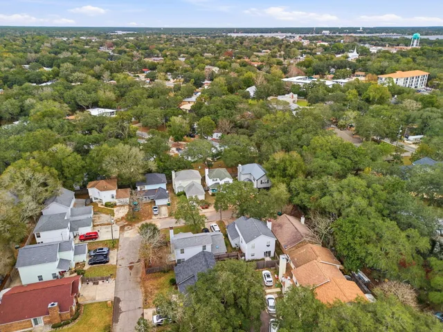 an aerial view of multiple house