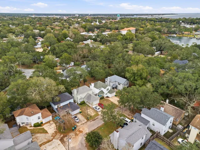 an aerial view of multiple house