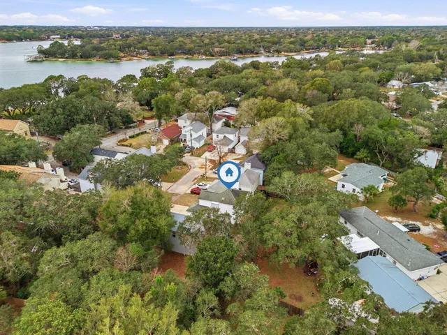 an aerial view of multiple house