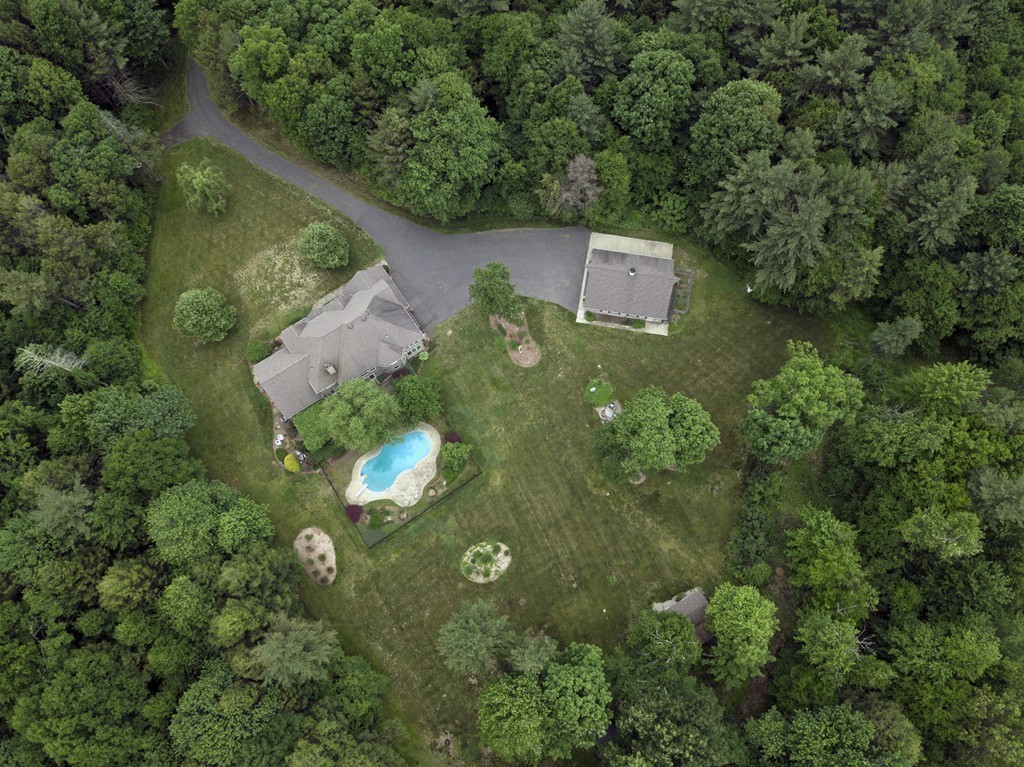 41 Montague Road Westhampton, MA 01027 - Photo 2 of 30 an aerial view of a house with a yard and lake view