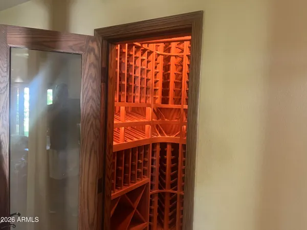 a view of wooden door