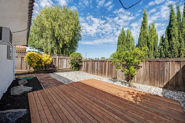 a view of a backyard