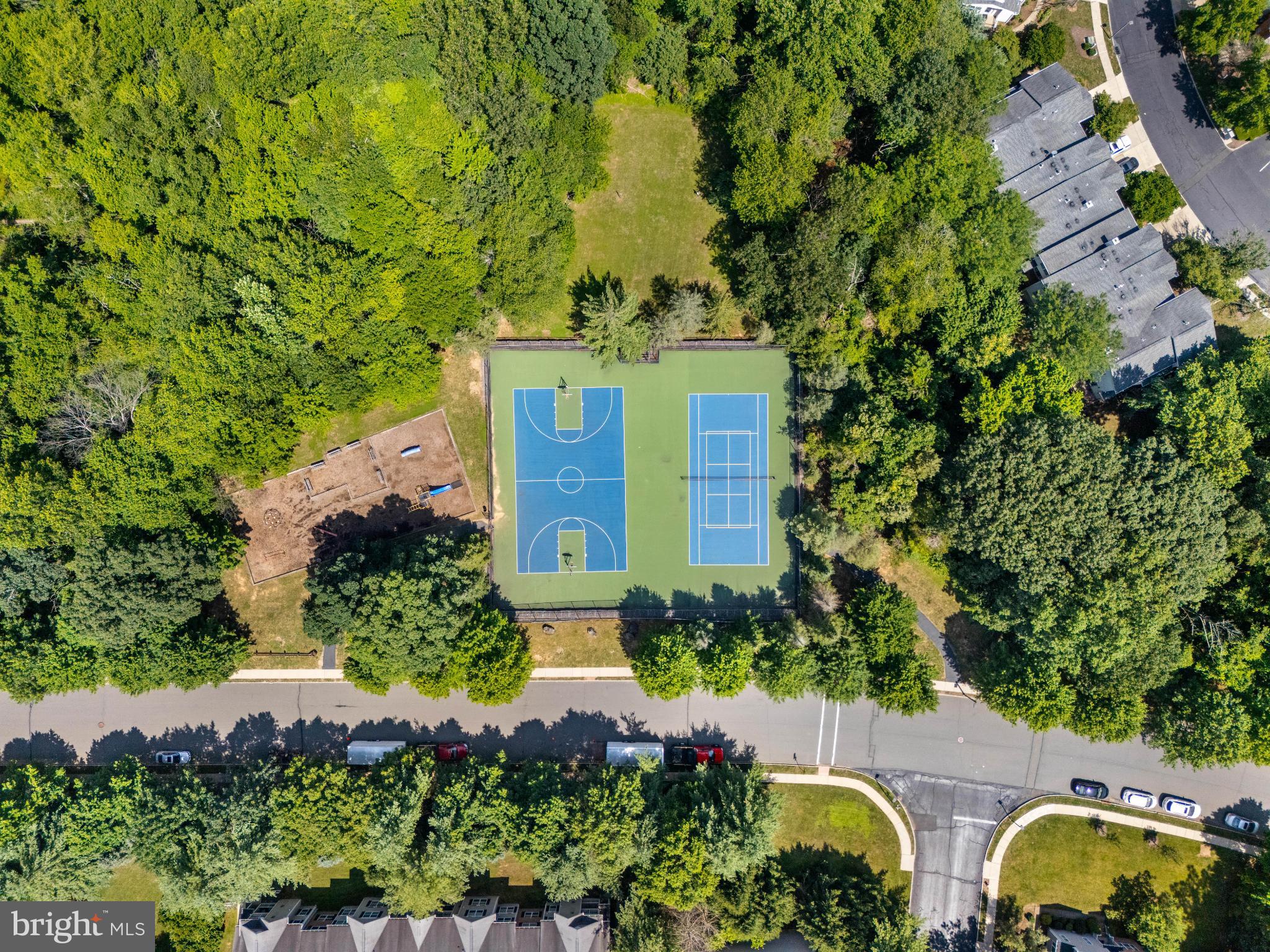 28 Garfield Way Princeton, NJ 08540 - Photo 33 of 38 an aerial view of a house with swimming pool and garden