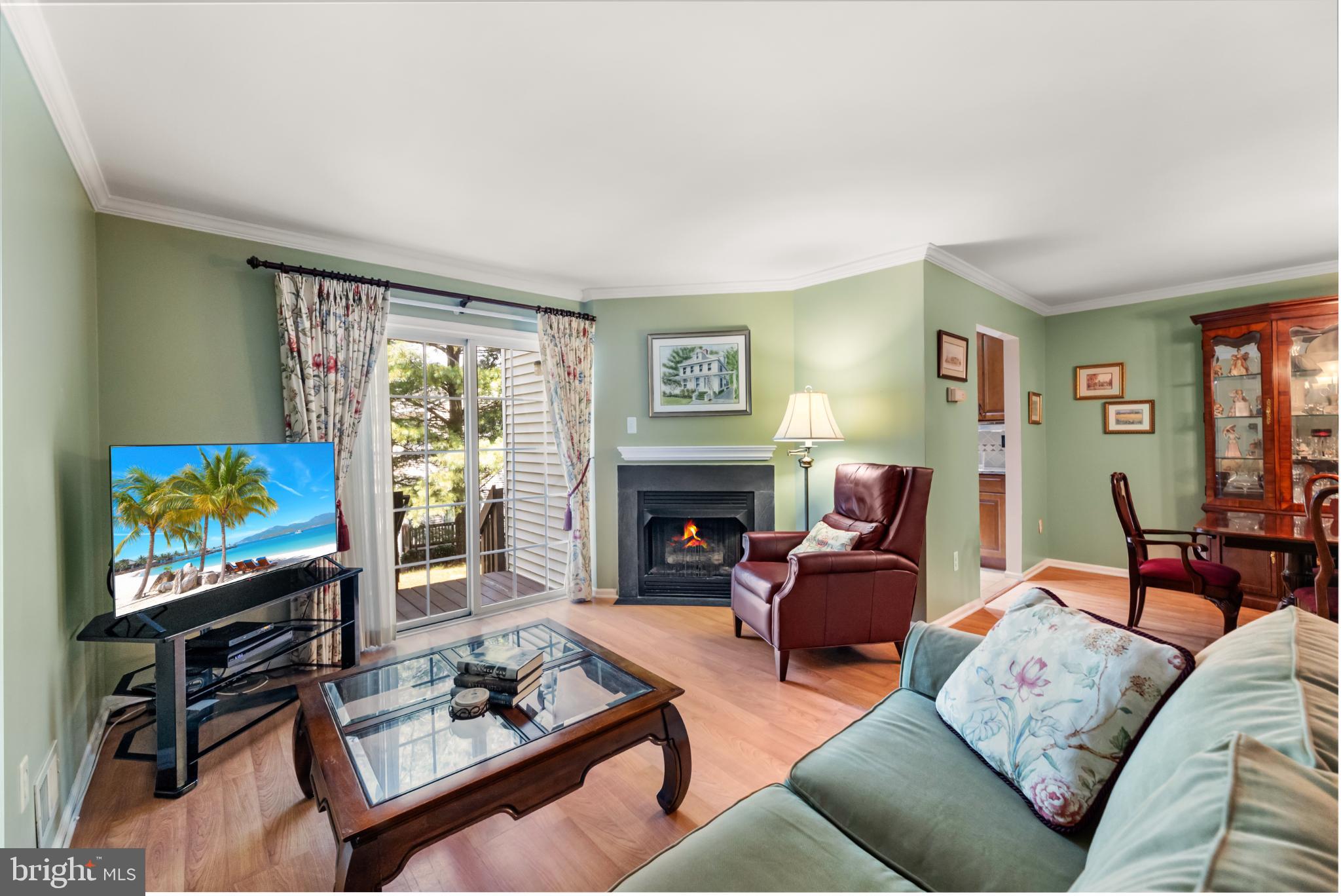 28 Garfield Way Princeton, NJ 08540 - Photo 8 of 38 a living room with furniture a flat screen tv and a fireplace
