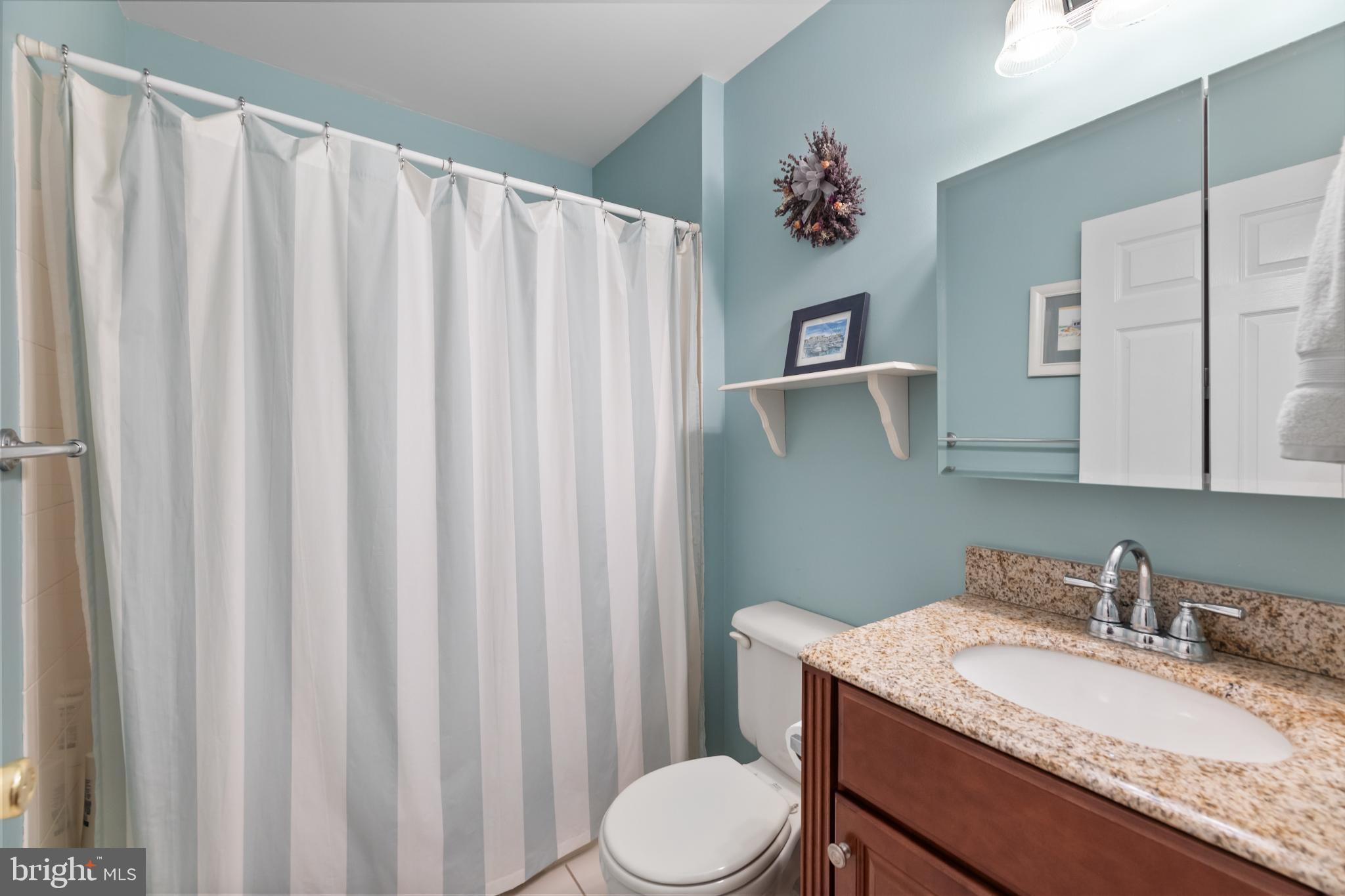 28 Garfield Way Princeton, NJ 08540 - Photo 10 of 38 a bathroom with a granite countertop sink and a mirror