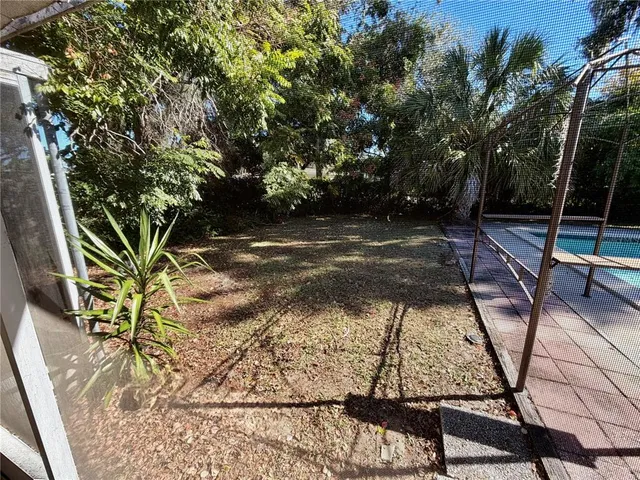 a view of an outdoor space with seating