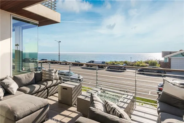 a view of a terrace with couches