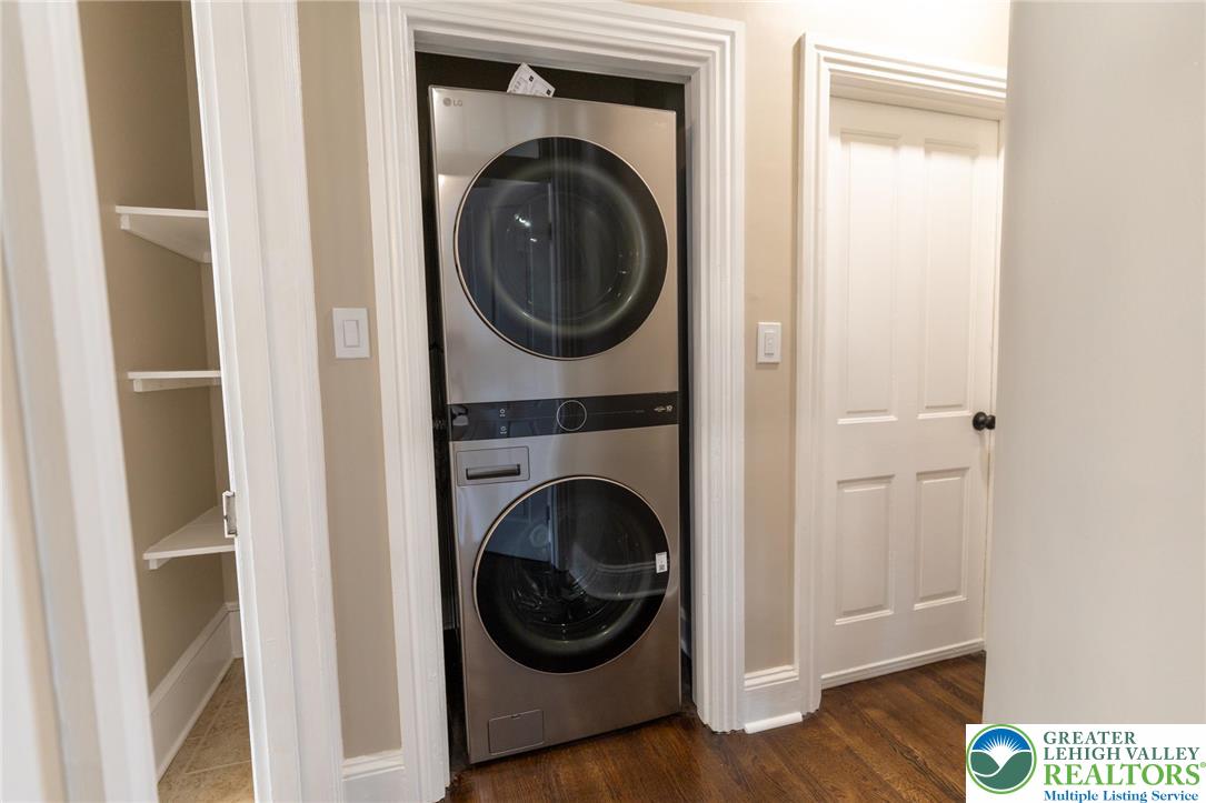 706 Main Street, Unit 2 Bethlehem, PA 18018 - Photo 15 of 20 a view of a hallway with washer and dryer