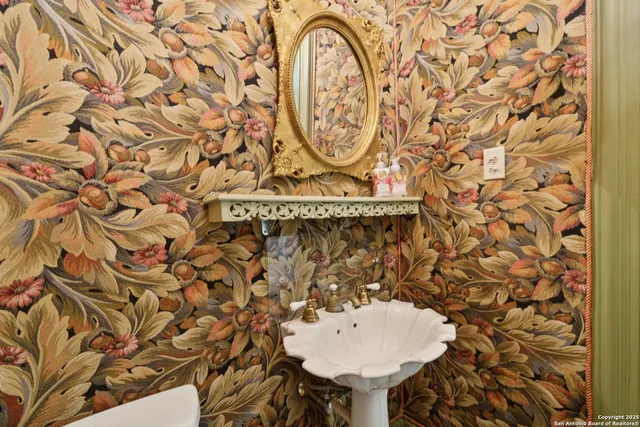 a bathroom with a bathtub and a toilet