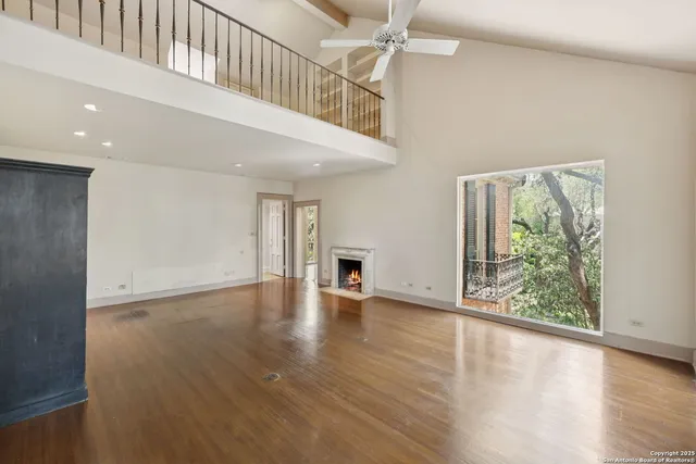 a view of a backyard with a garden and plants