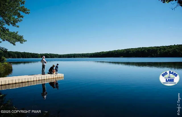 a view of a lake with outdoor space