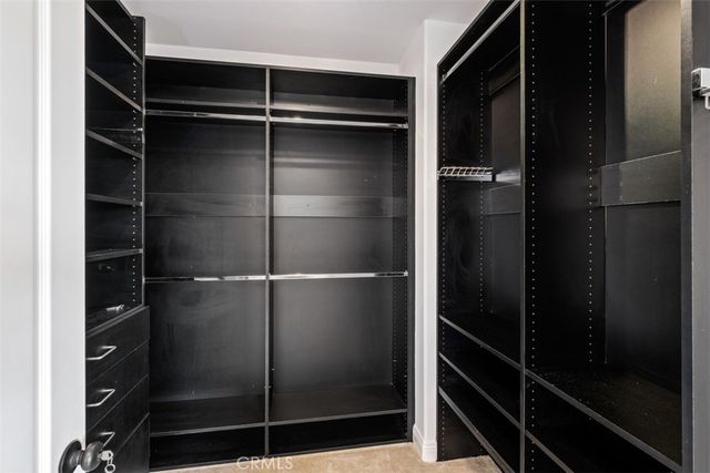a close view of walk in closet